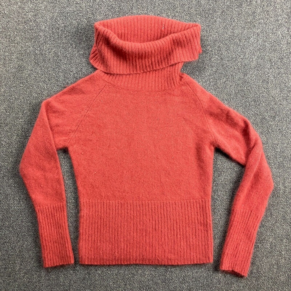 Tangents Sweater Women's Large Red Cowl Neck Angora Lambswool Japan Made